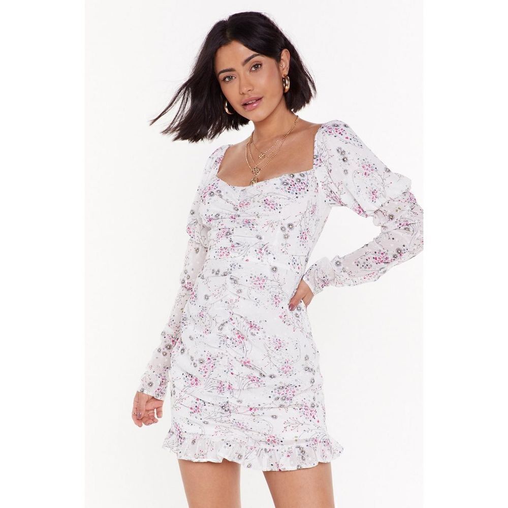 Nasty gal For The Frill Of It Floral Mini Dress size 6